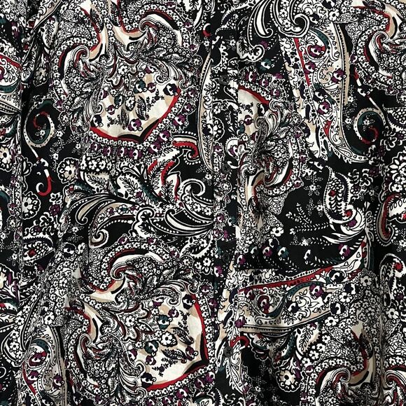 Chaps Women’s Multi Paisley Print No Iron Button Down Shirt Sz-L - Picture 2 of 7